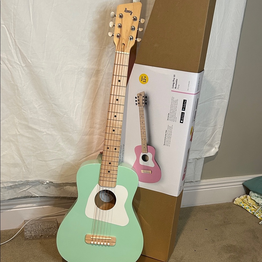 Mint Green Kids Acoustic Guitar